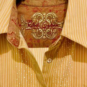 Robert Graham Women's Button Down Beaded Long Sleeved Medium Shirt